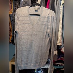 AX Men's Gray V-Neck Sweater